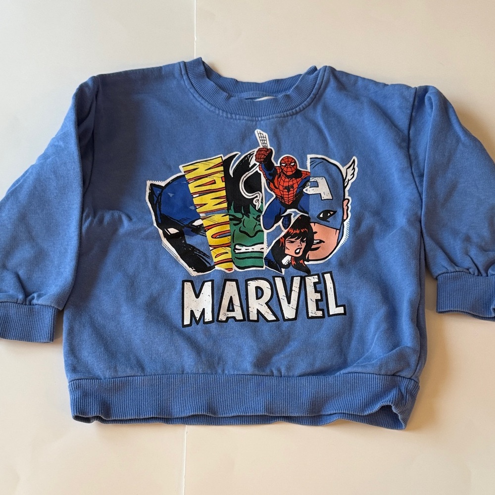 H&M Kids Blue Marvel Graphic Sweatshirt - 3/4T